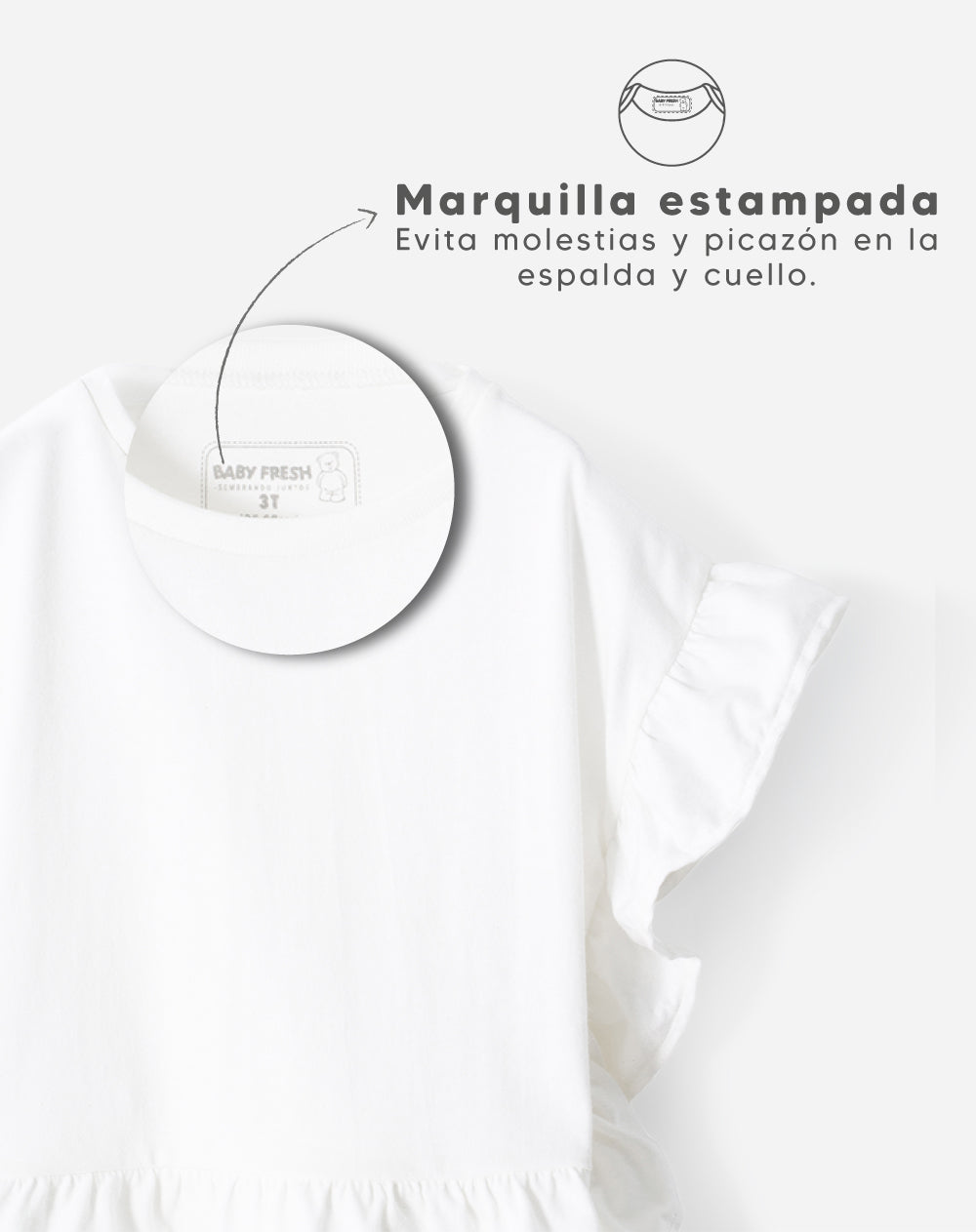 Camiseta regular blanca niña