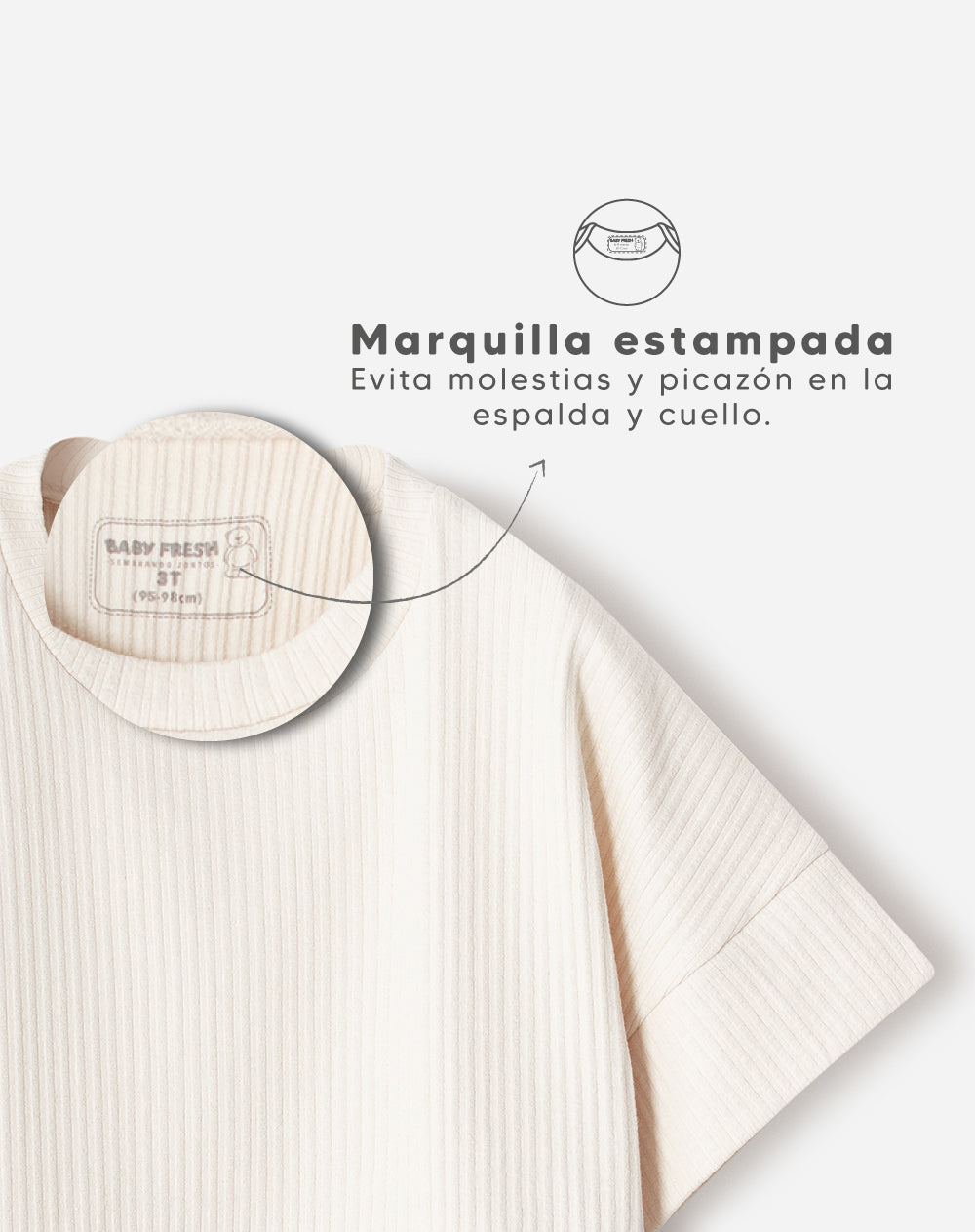 Conjunto niña camiseta + short crema