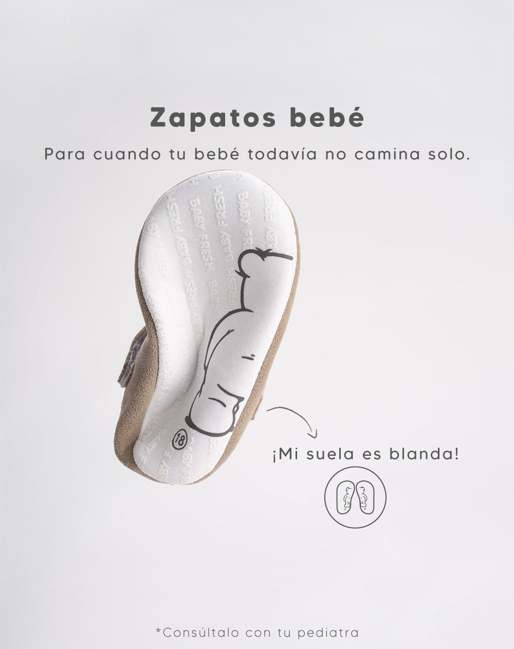 Zapatos tipo loafer suela blanda café bebé niña