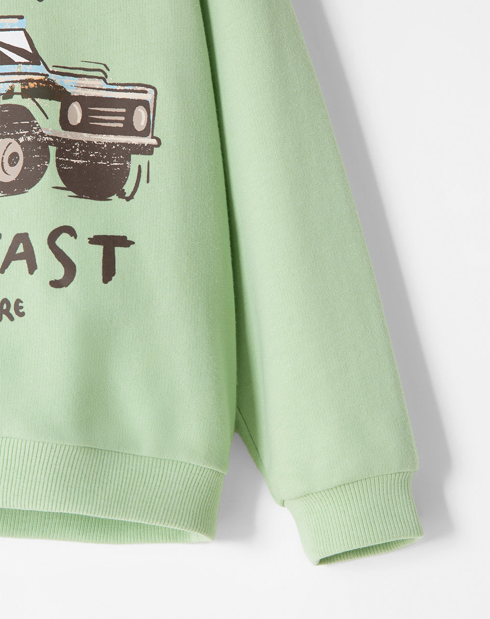 Buzo regular algodón verde estampado niño