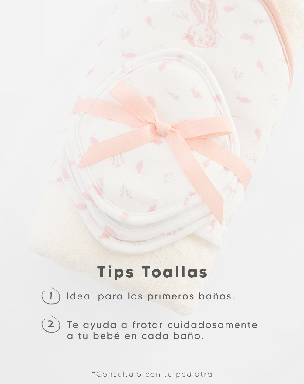 Set de 4 toallas blanco estampado