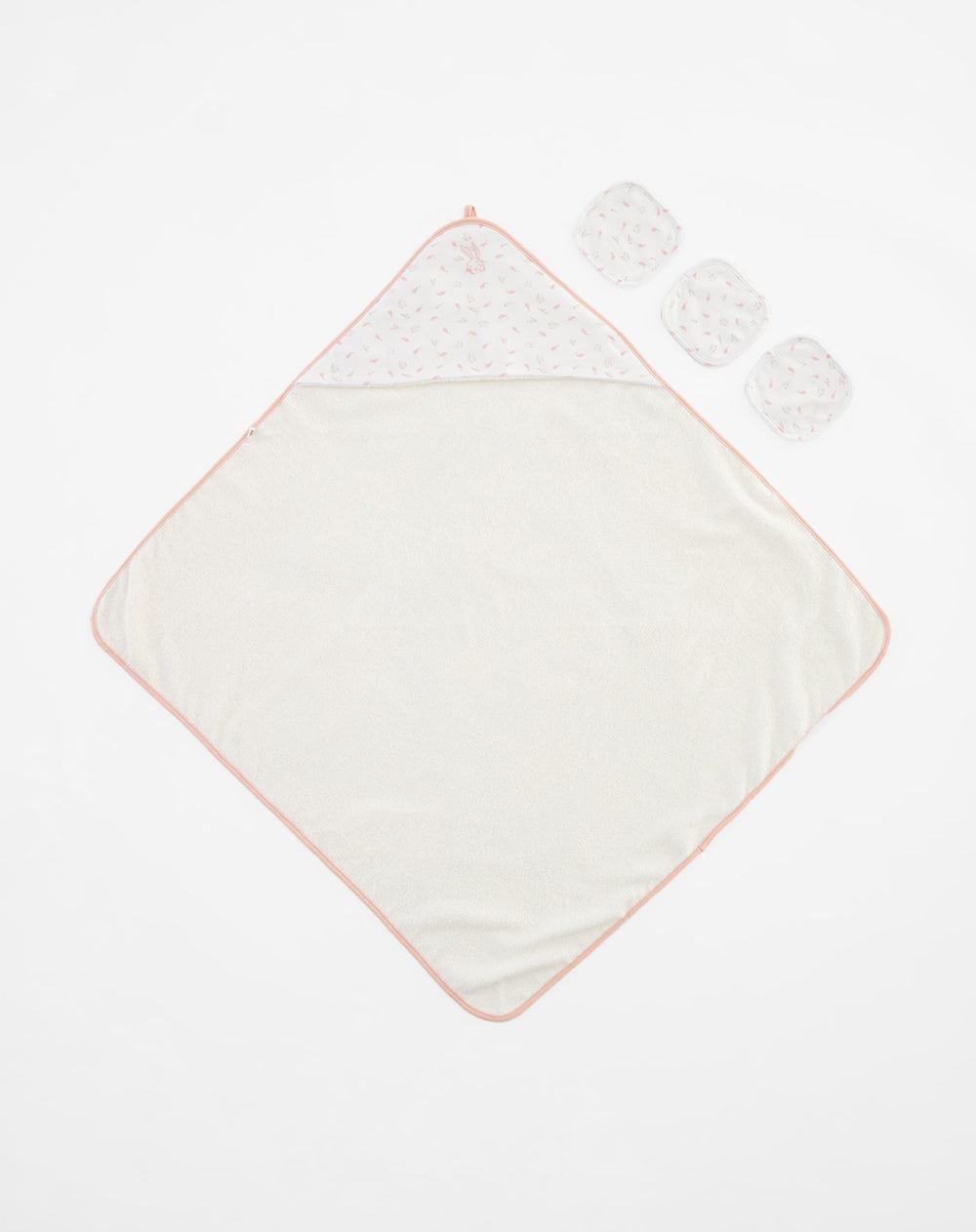 Set de 4 toallas blanco estampado