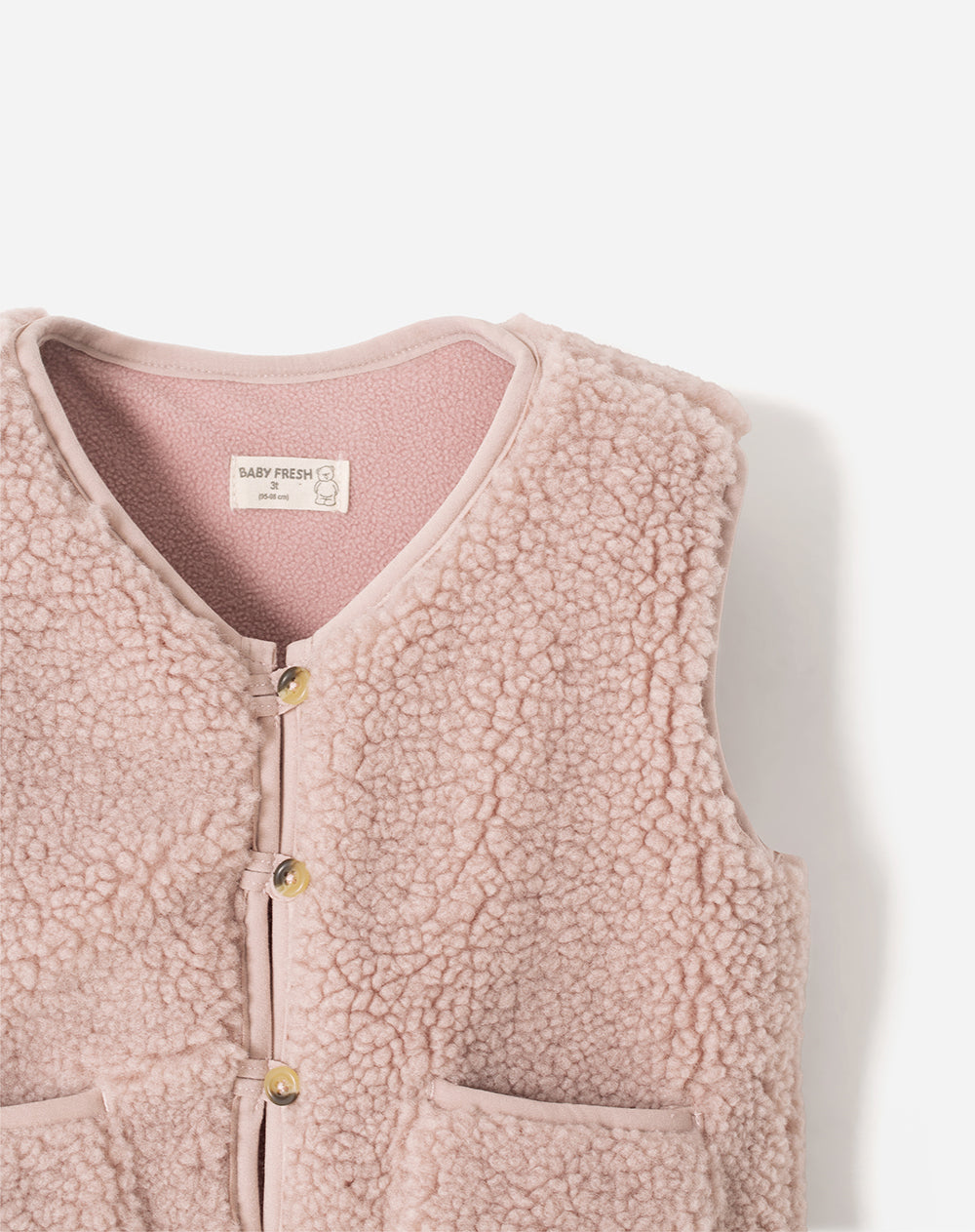 Chaleco regular fit sin capucha palo de rosa