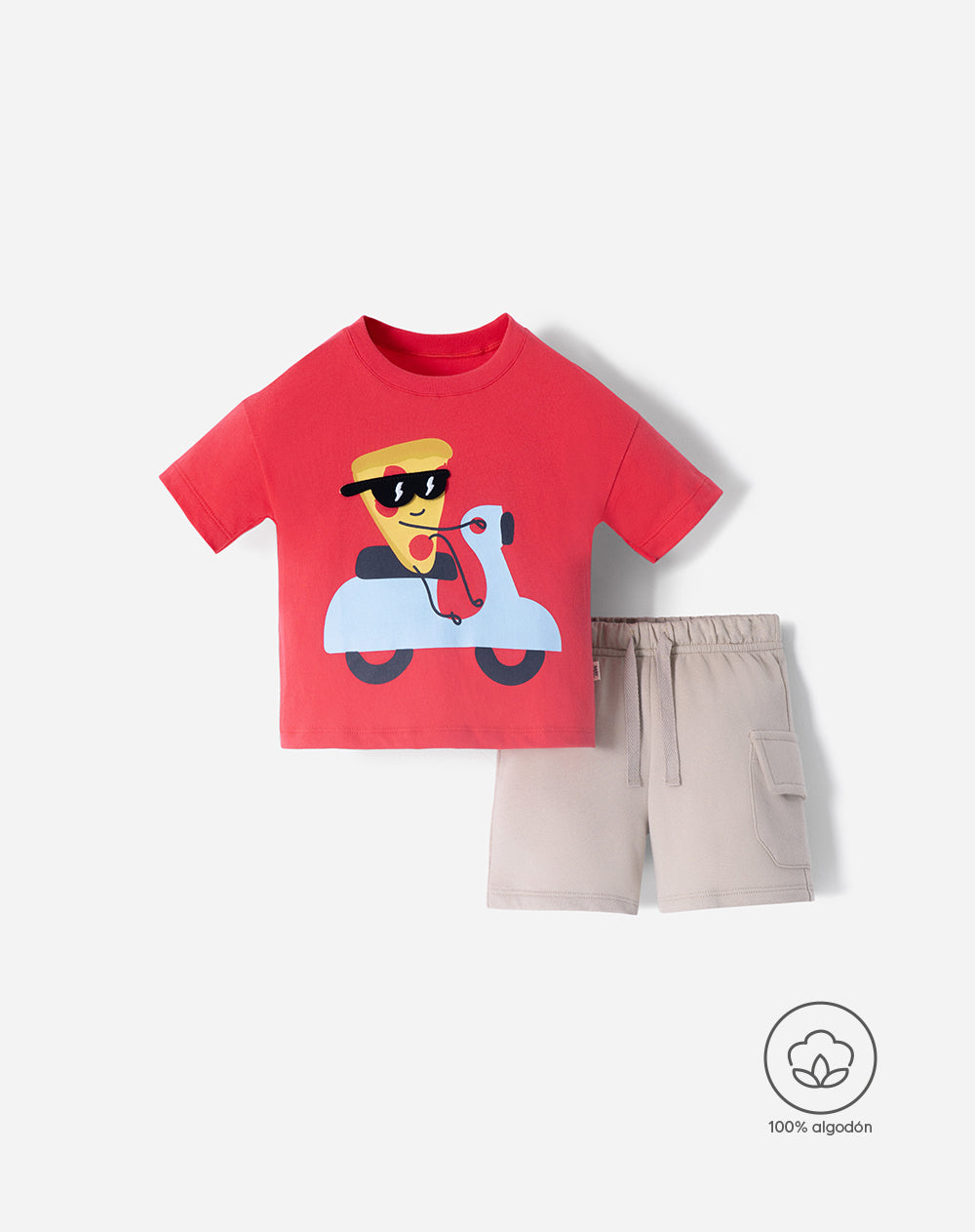 Conjunto pantalon corto camiseta rojo
