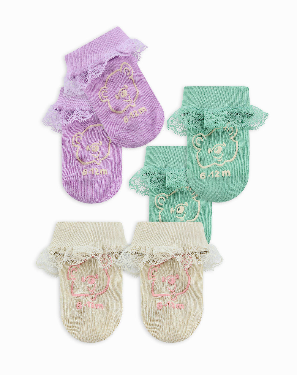 Medias bebé niña algodón largas pack x3 surtido