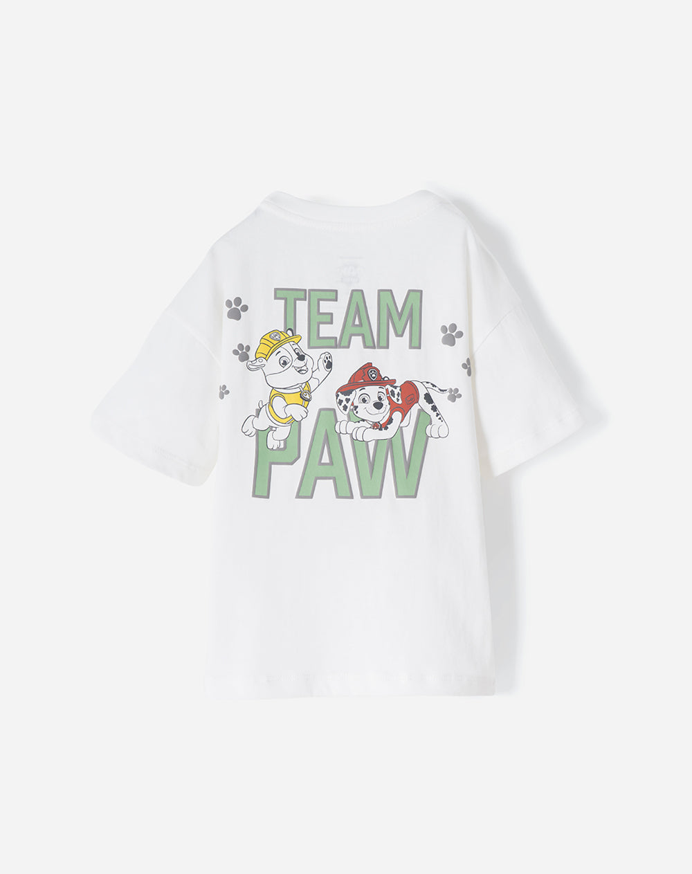 Camiseta oversize algodón Paw Patrol blanca niño
