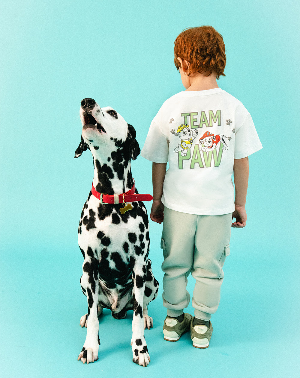 Camiseta oversize algodón Paw Patrol blanca niño