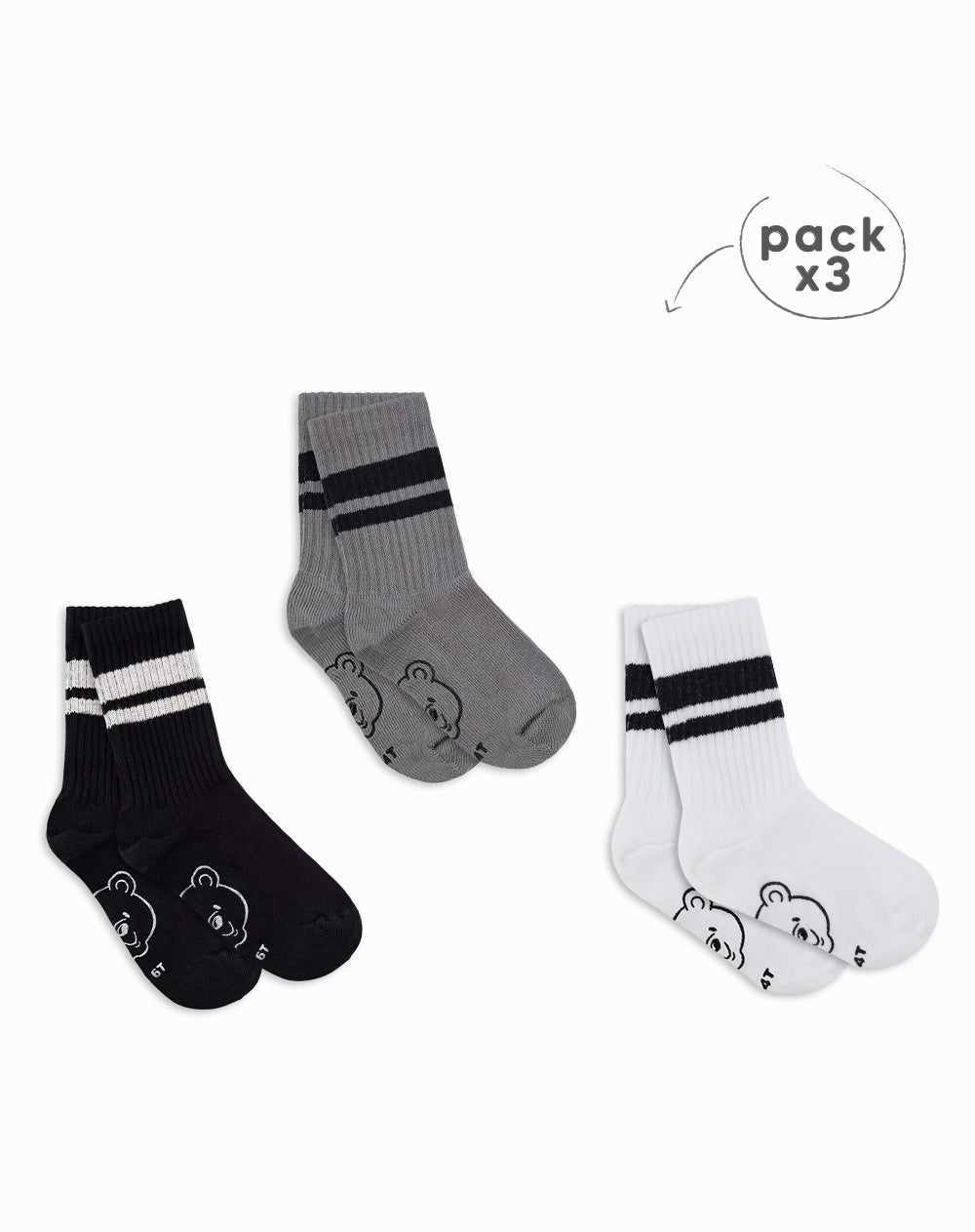 Medias largas pack x3 surtido niño