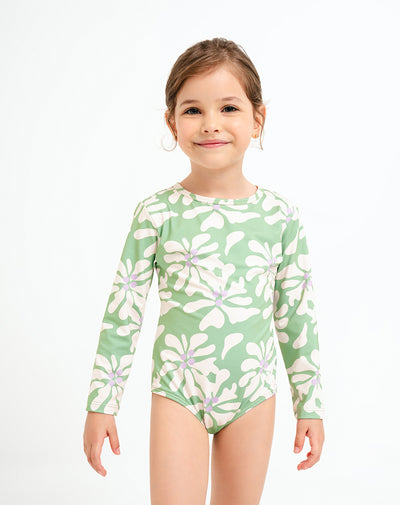 Vestido de baño verde estampado