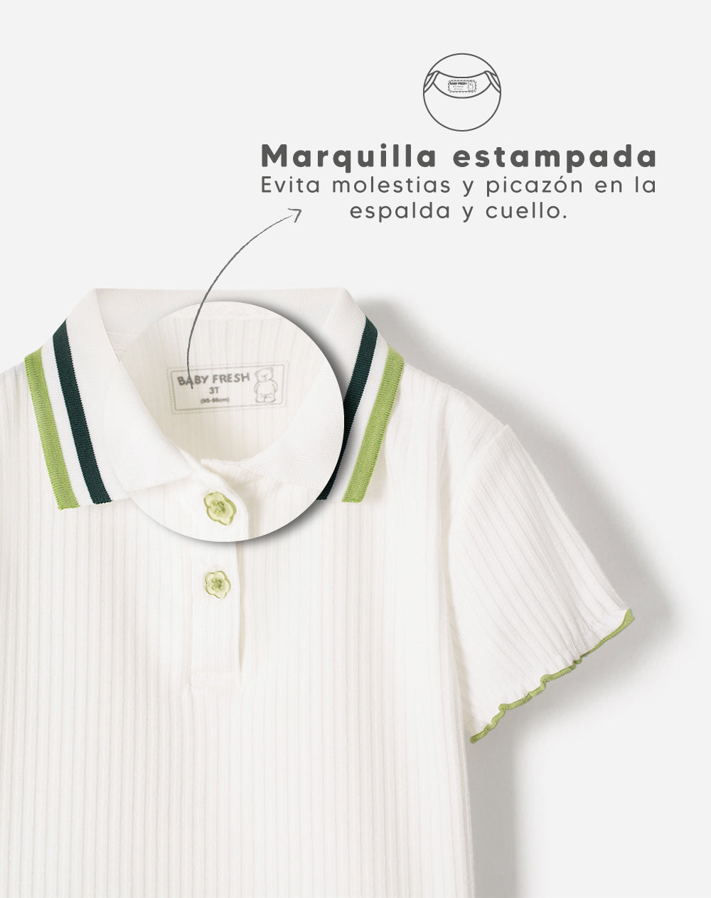 Polo regular blanca niña