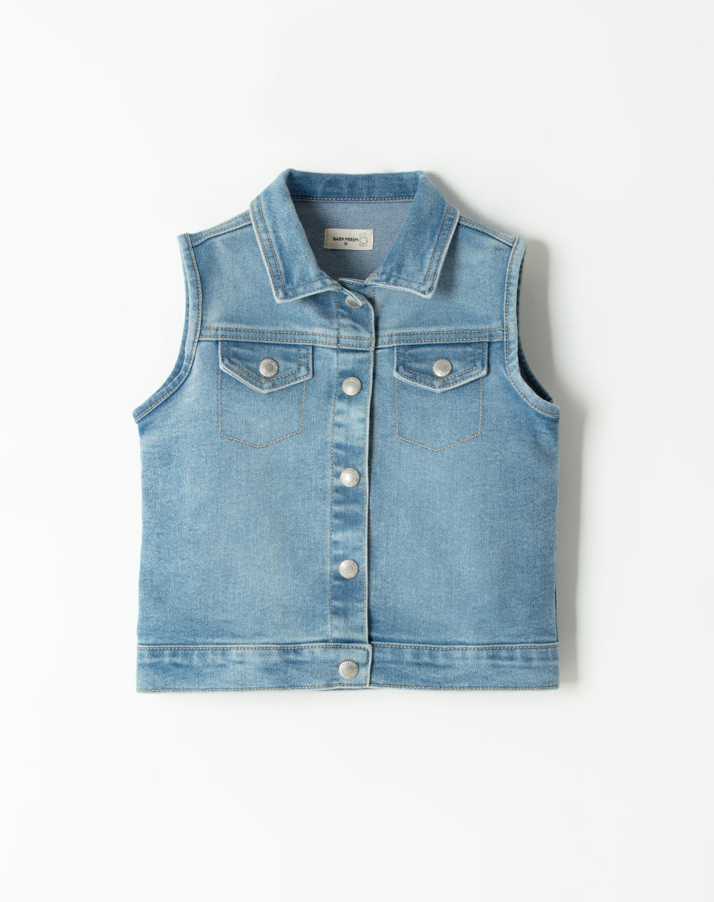 Chaleco regular fit sin capucha indigo medio