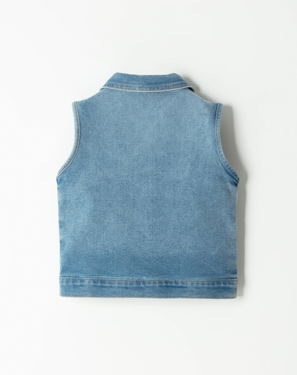 Chaleco regular fit sin capucha indigo medio