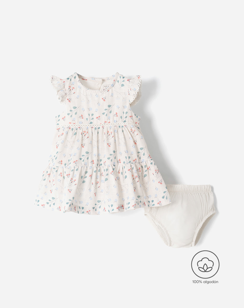 Conjunto vestido + bloomer bebé niña
