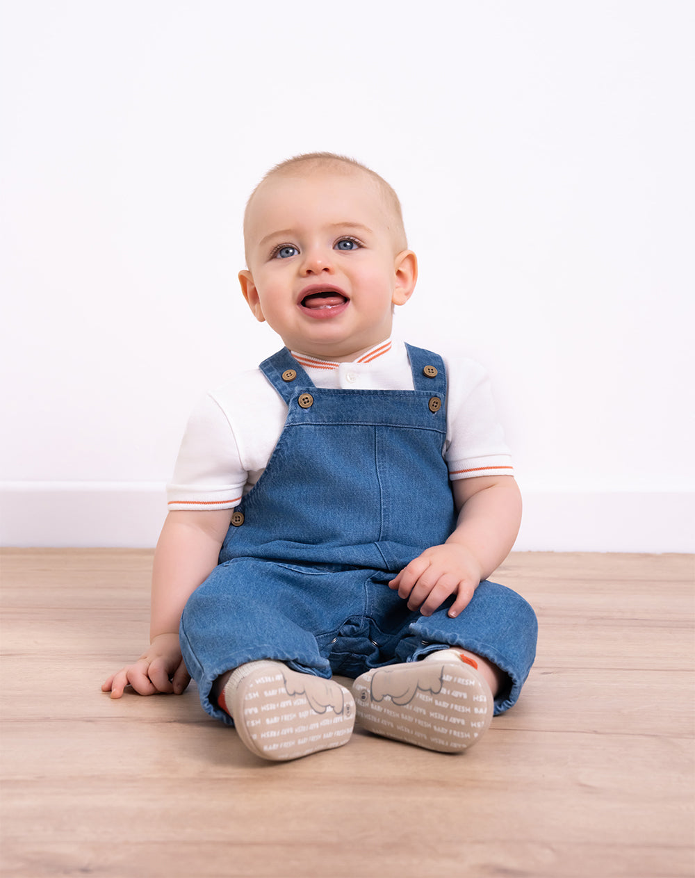 Overol denim regular índigo medio unisex