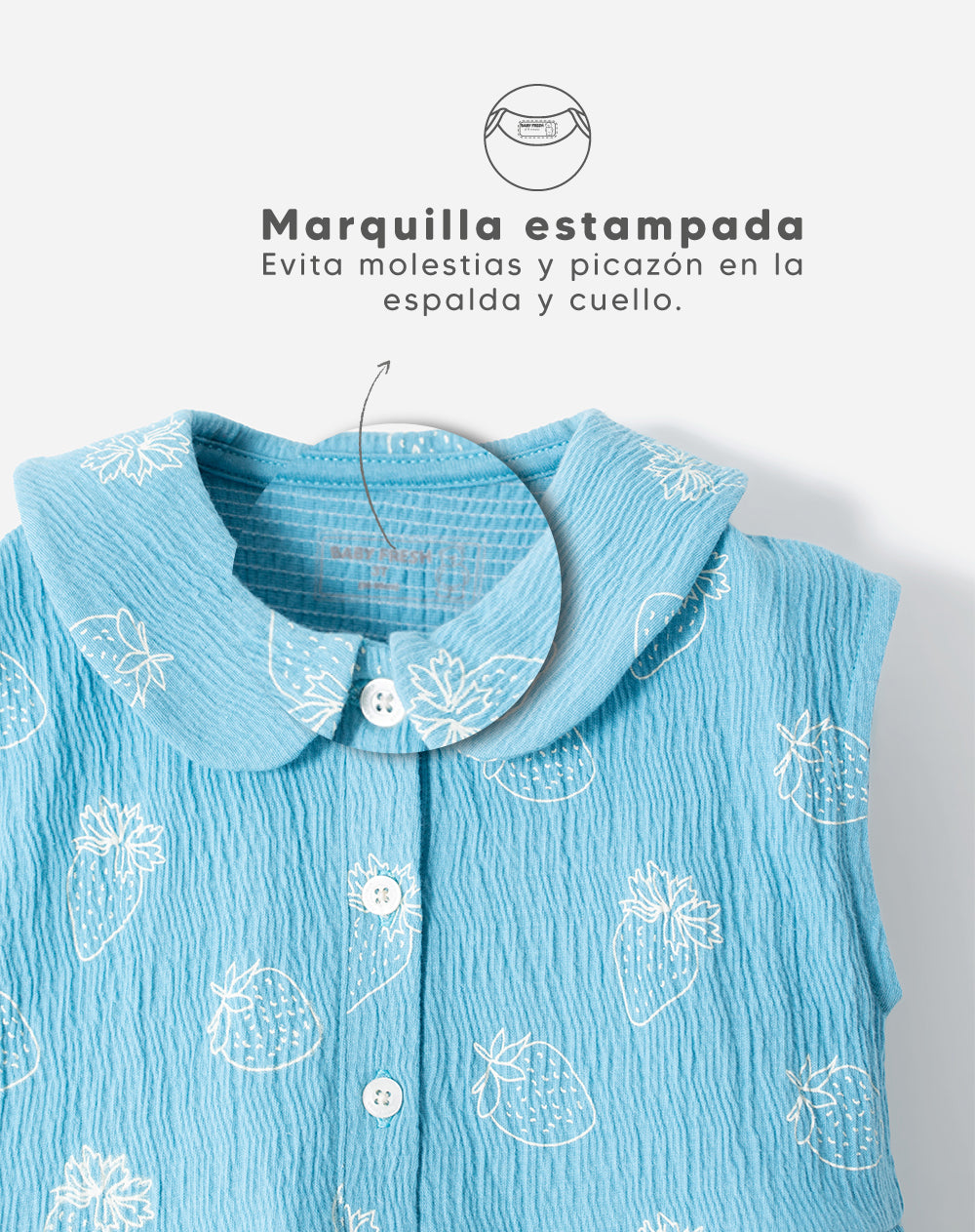 Enterizo corto regular estampado niña
