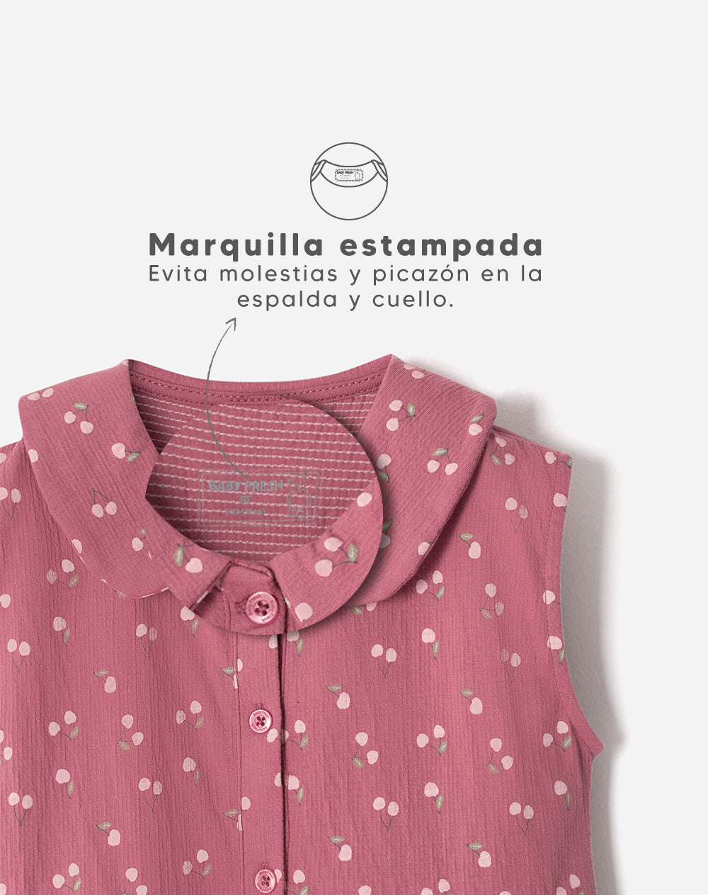 Enterizo corto regular estampado niña