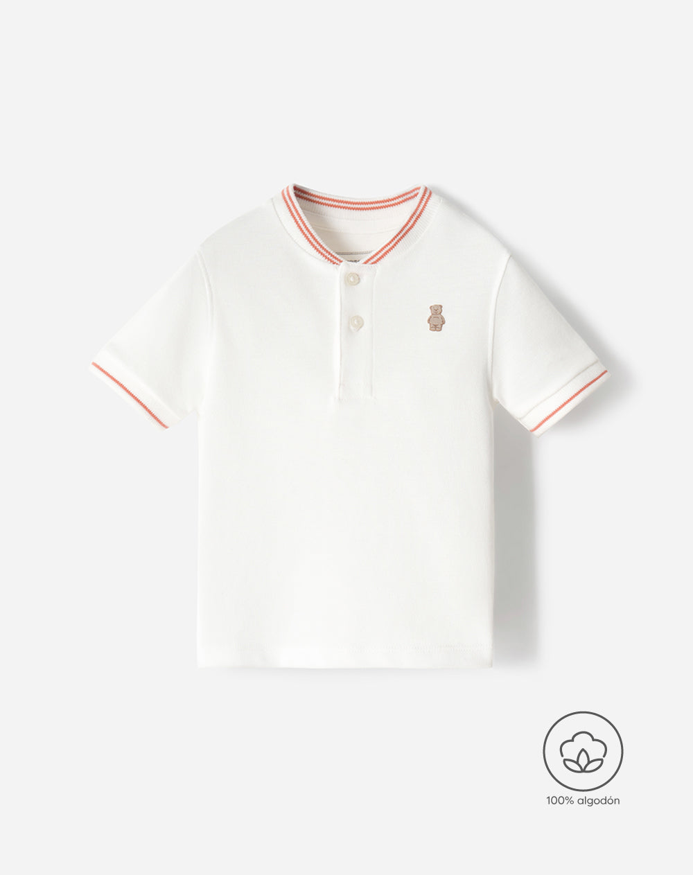 Camiseta regular algodón blanca bebé