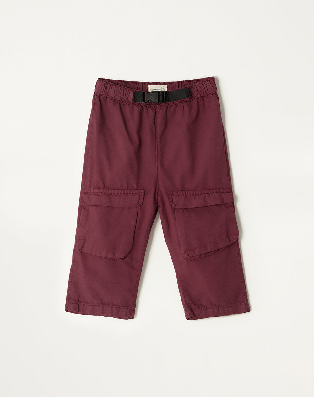 Pantalón loose fit tiro alto en drill vinotinto