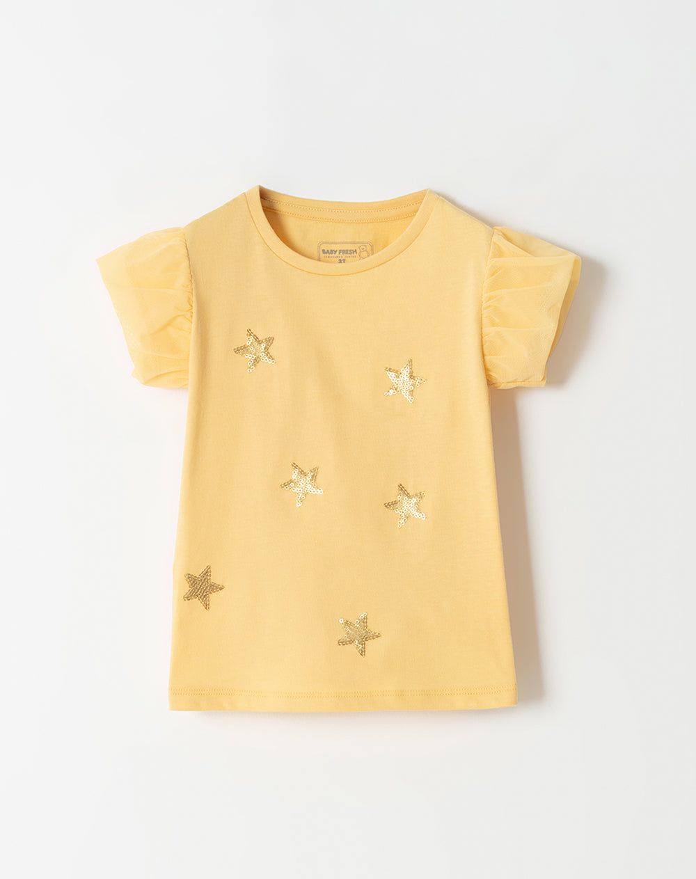 Camiseta regular estampada brillos niña