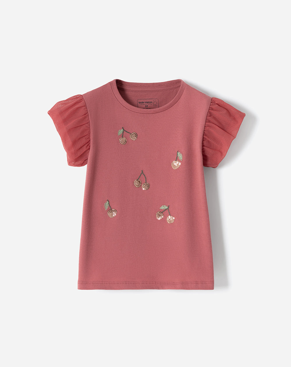 Camiseta regular fit manga corta rosa