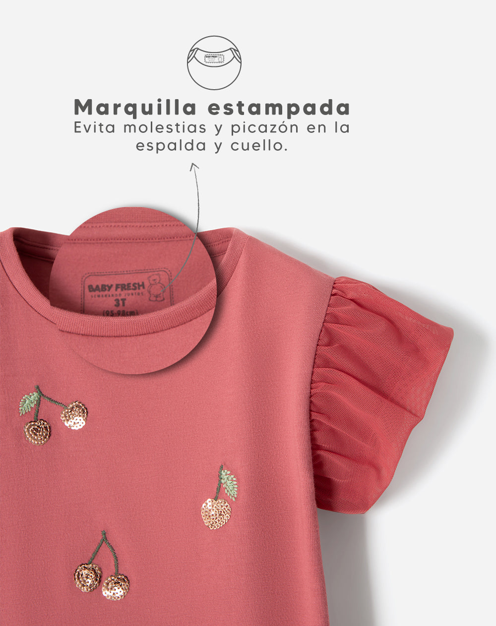 Camiseta regular fit manga corta rosa