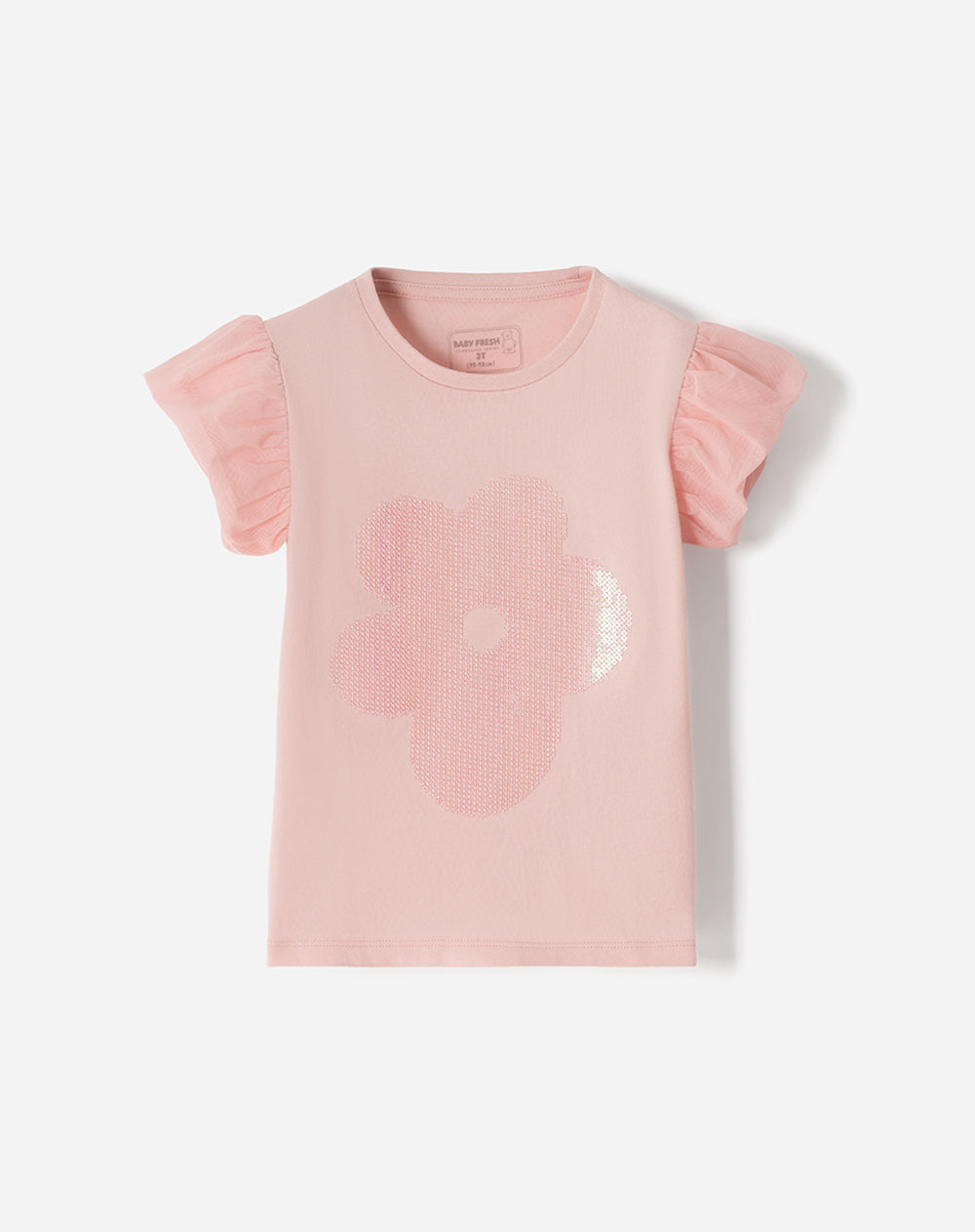 Camiseta regular fit manga corta rosada