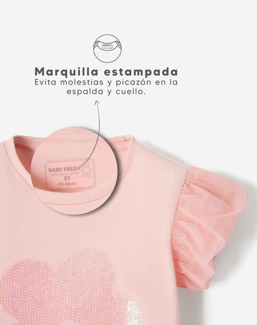 Camiseta regular fit manga corta rosada