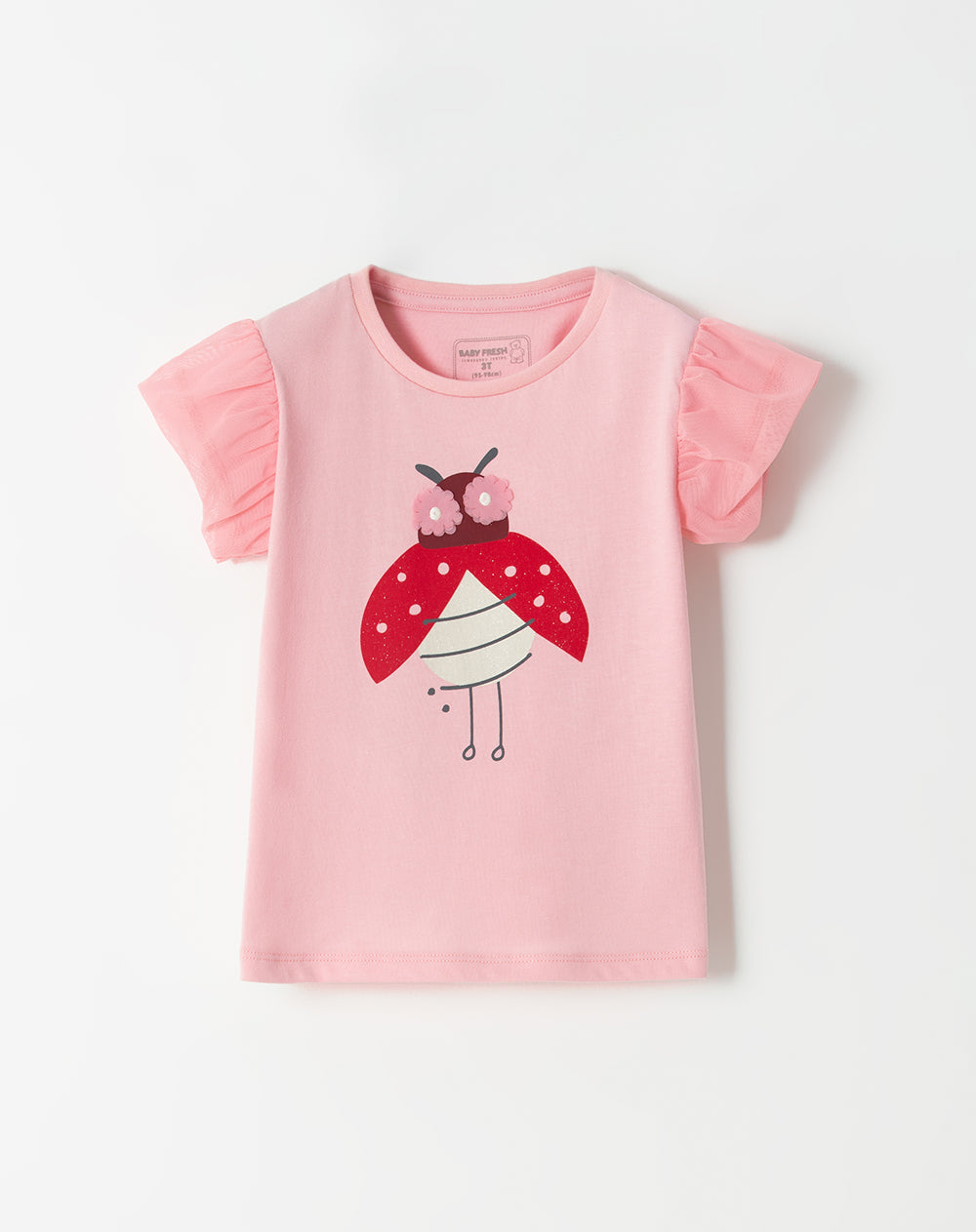 Camiseta regular fit manga corta rosada