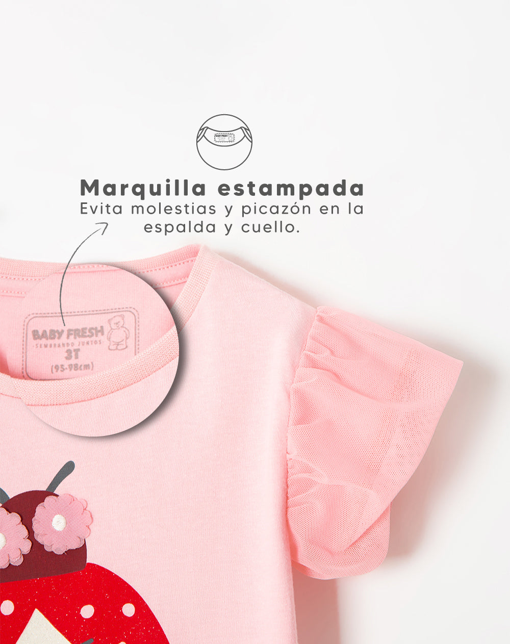 Camiseta regular fit manga corta rosada