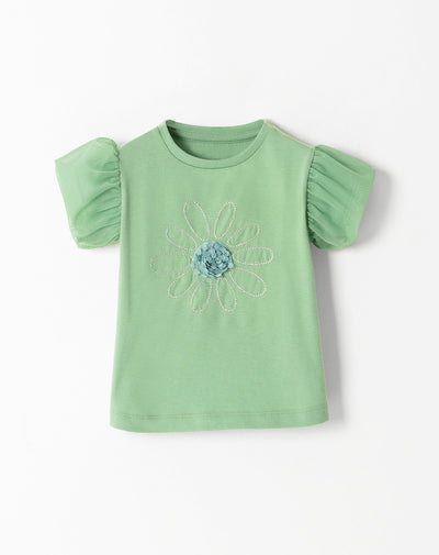 Camiseta regular fit manga corta verde