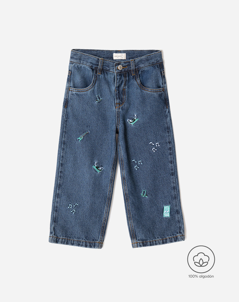 Jean baggy fit tiro medio indigo oscuro