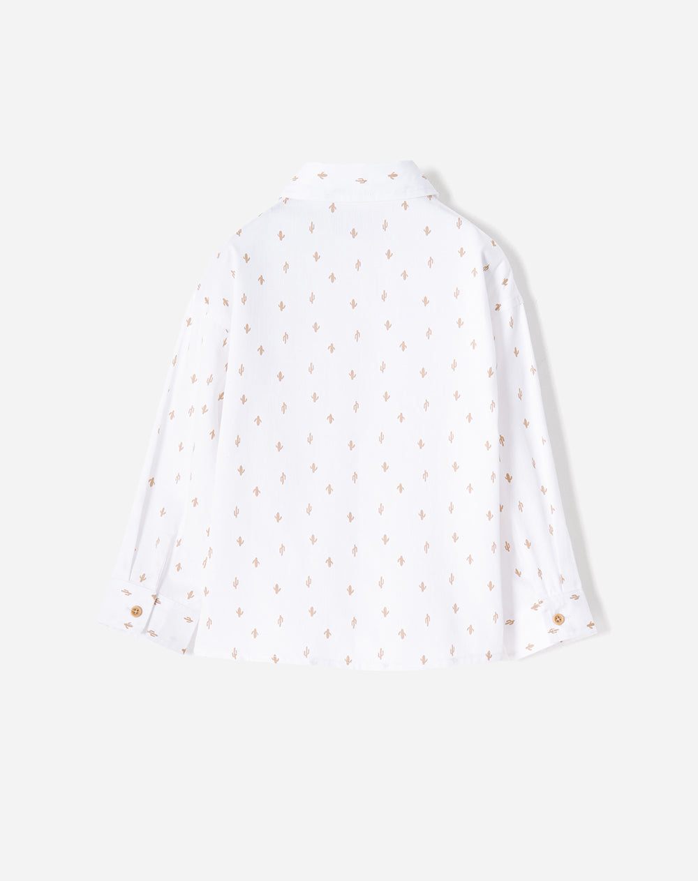Camisa oversized fit manga larga blanco estampado