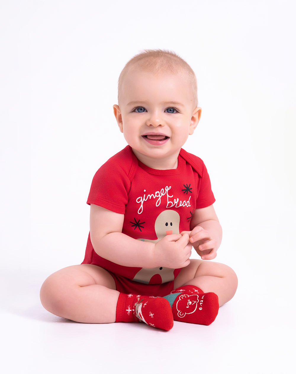 Body bebé unisex x2unds manga corta algodón navidad