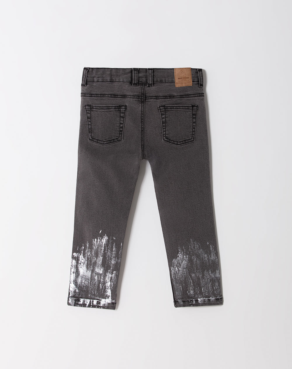 Jean recto tiro medio gris niña