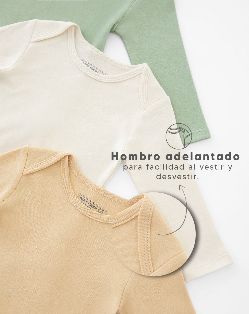 Boby bebé unisex x3unds manga larga algodón surtido