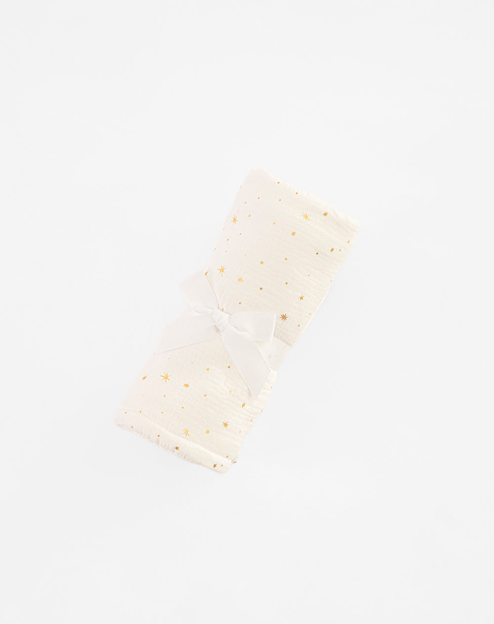 Cobija blanco con estampado dorado