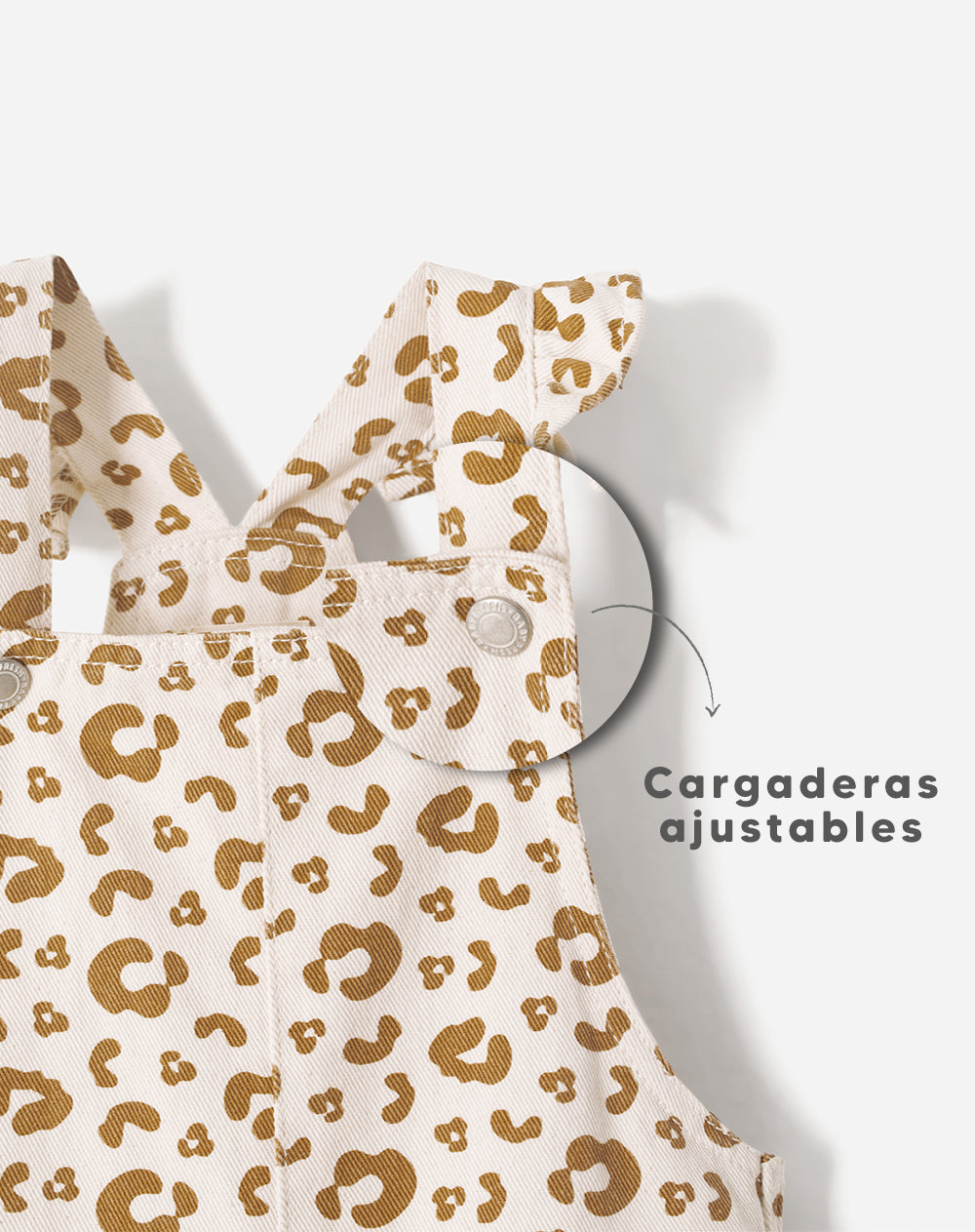 Overol corto animal print niña