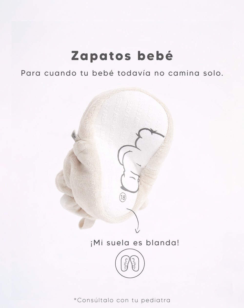 Botines escarpines suela blanda crudo bebé unisex