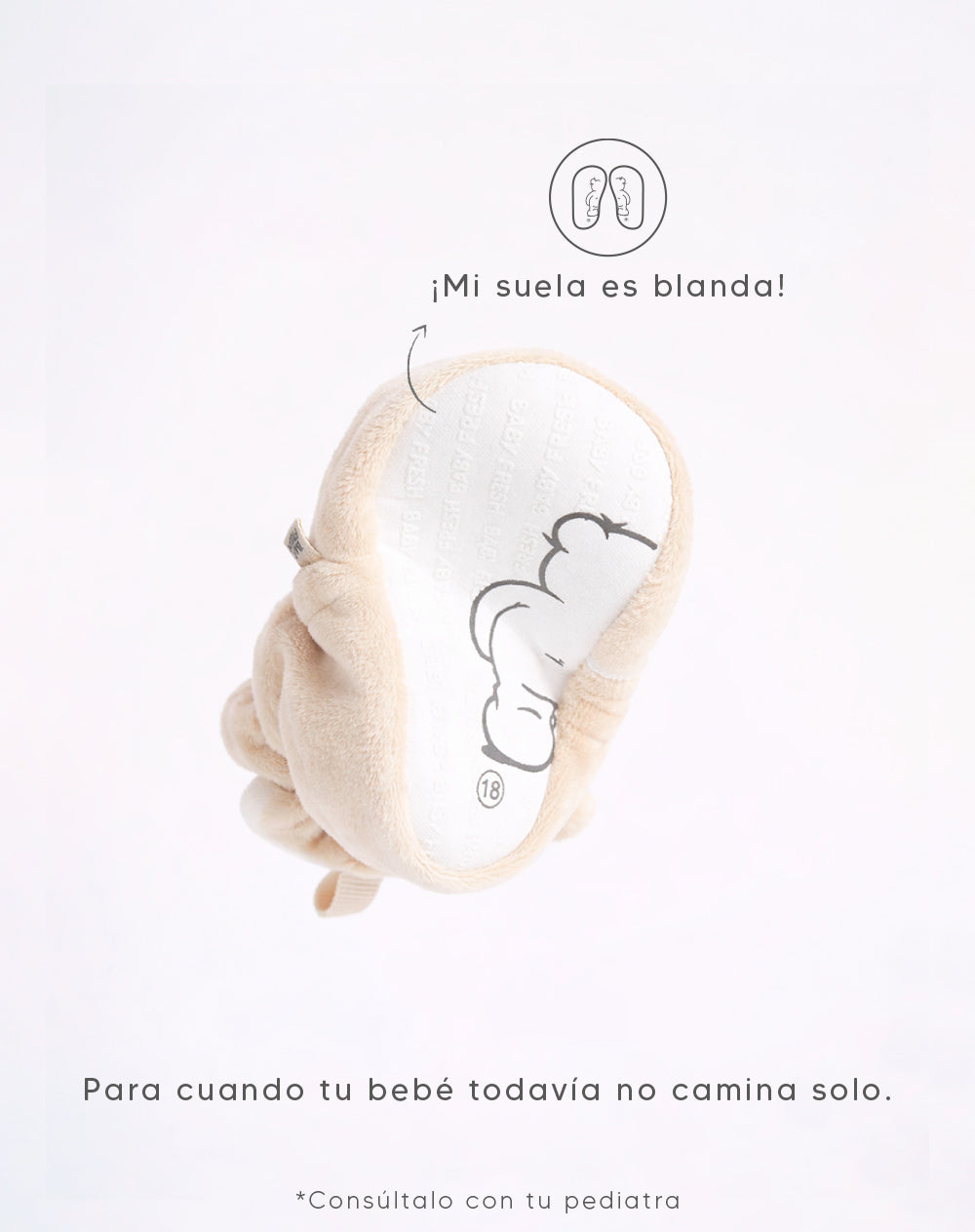 Botines escarpines suela blanda crudo bebé unisex