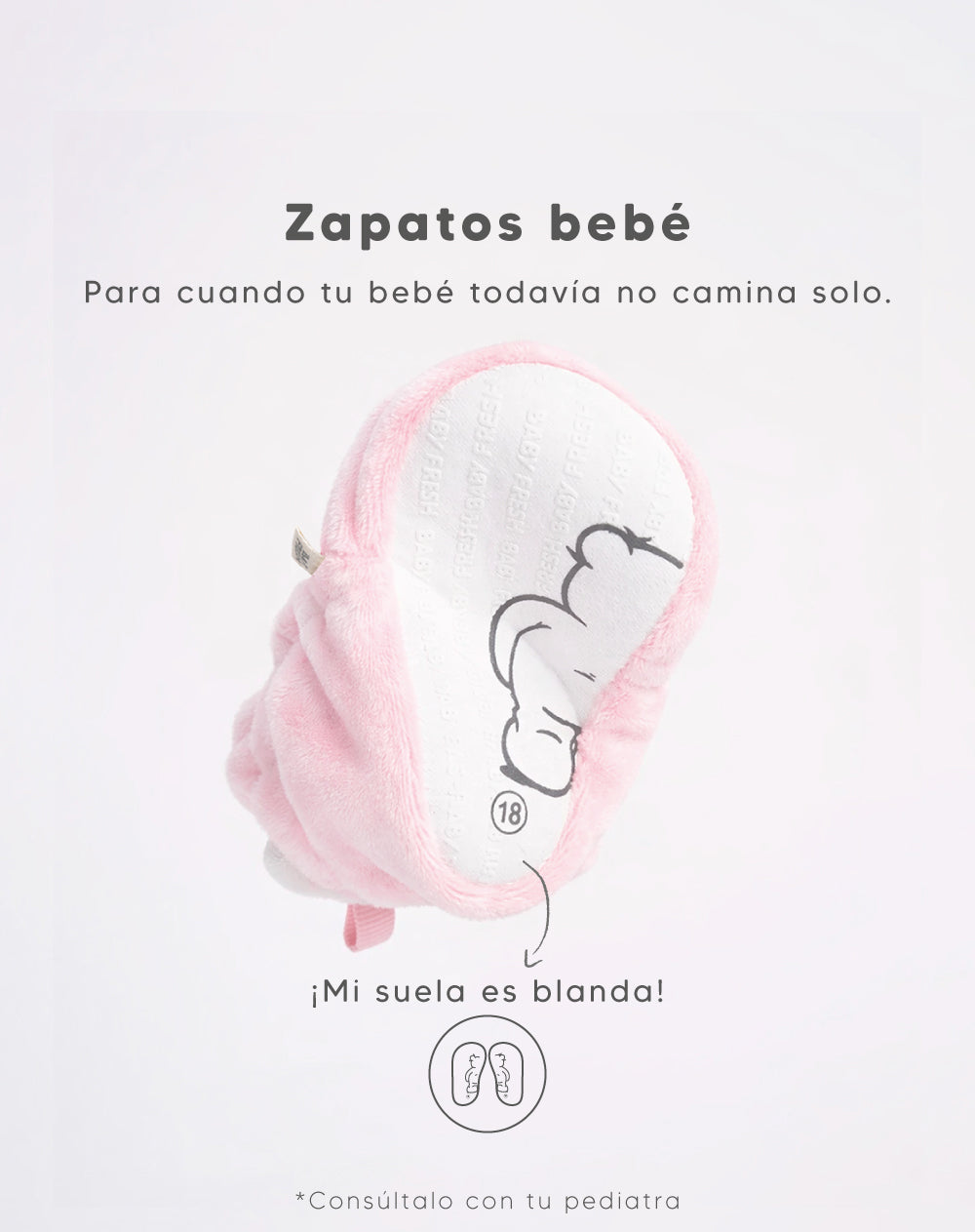 Botines escarpines suela blanda rosados bebé niña