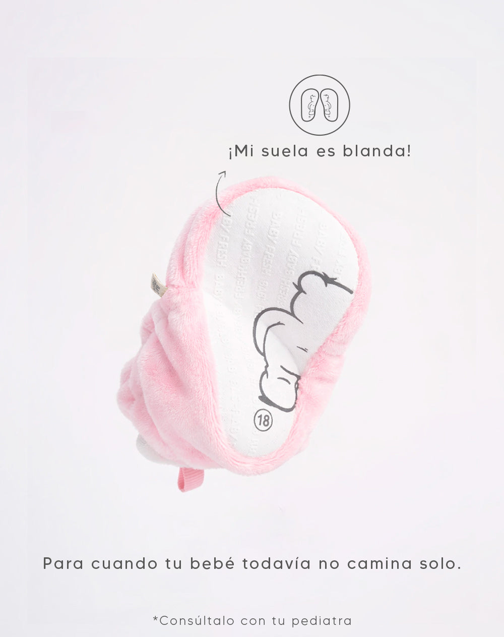 Botines escarpines suela blanda rosados bebé niña