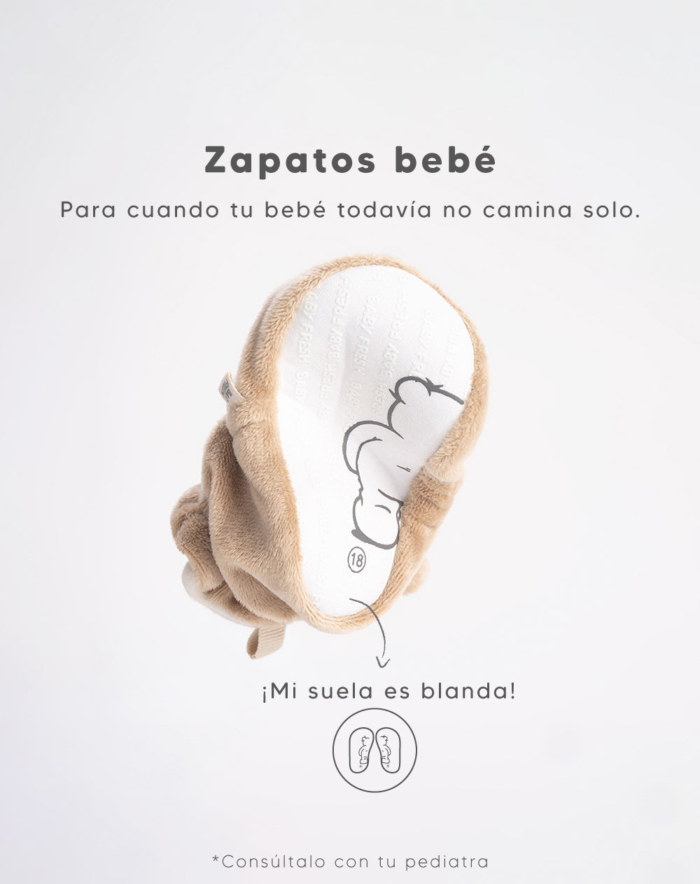 Botines escarpines suela blanda cafés bebé unisex