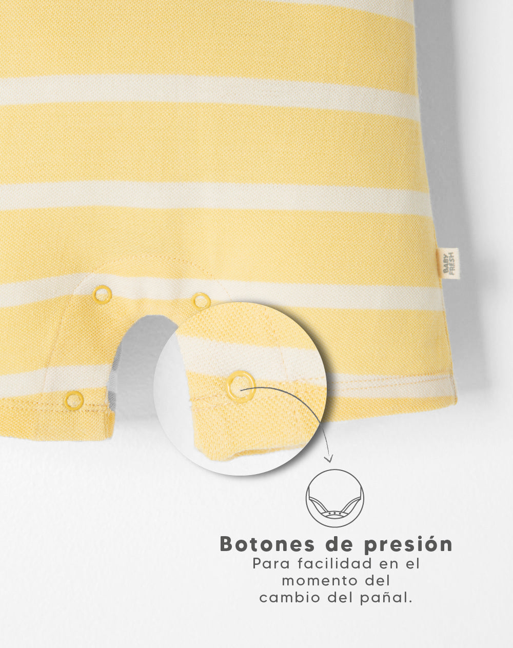 Enterizo tipo polo corto rayas bebé niño