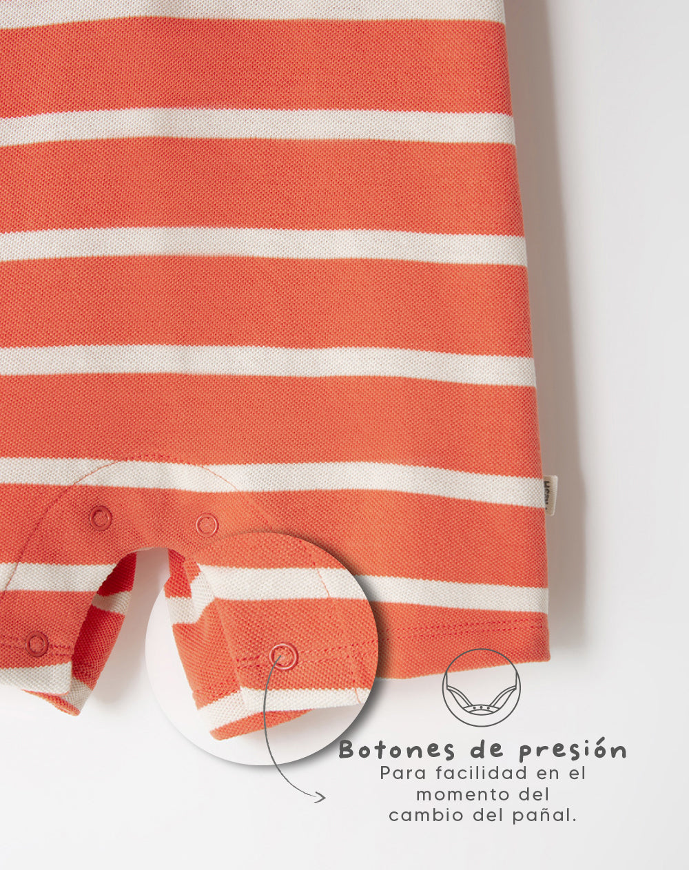 Enterizo regular fit naranja rayas