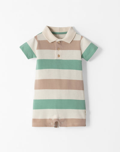 Enterizo tipo polo corto rayas bebé niño