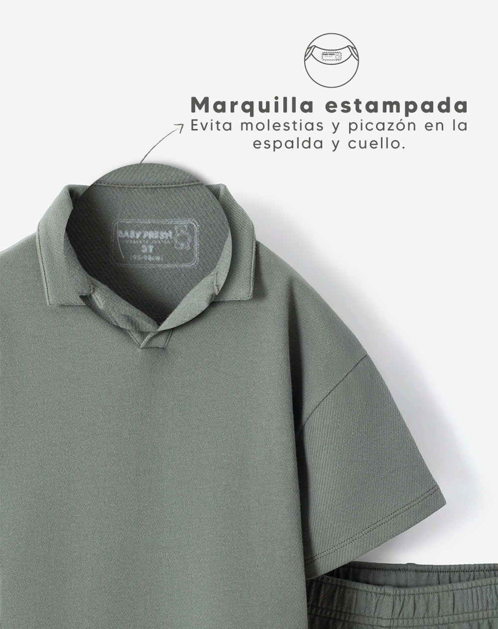 Conjunto camiseta + bermuda verde niño