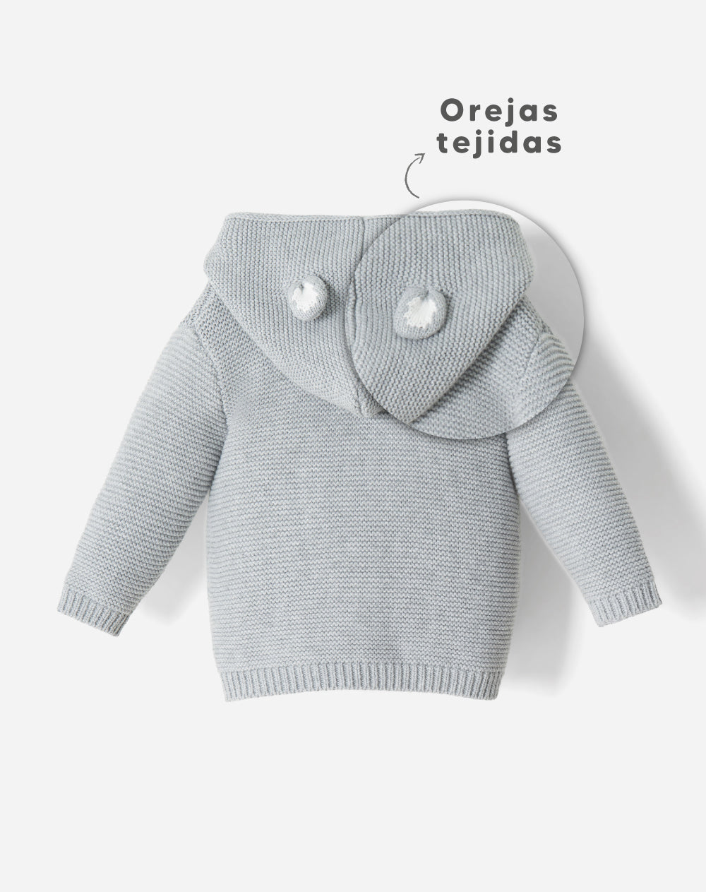 Suéter regular gris bebé unisex