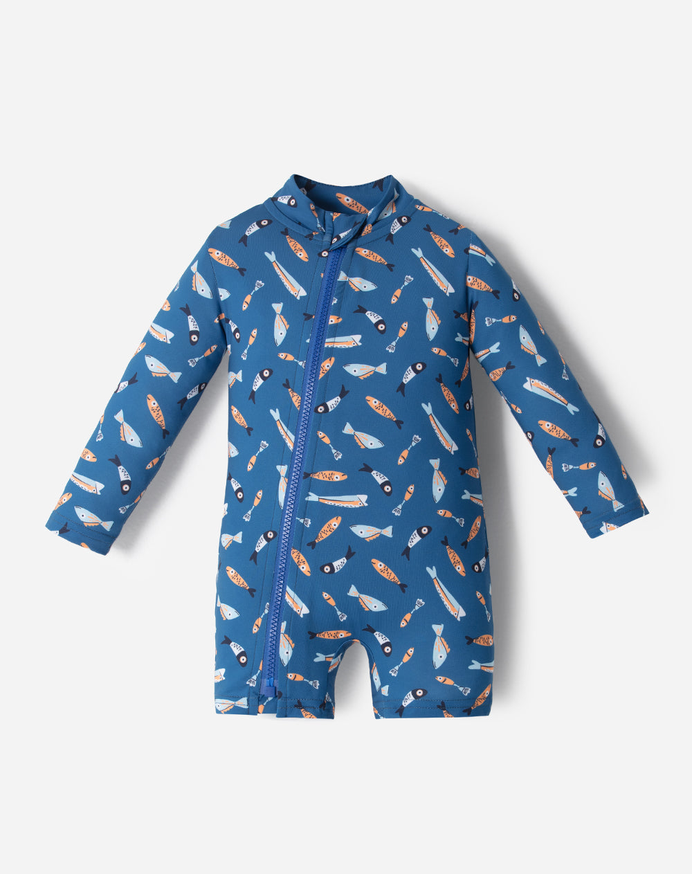 Vestido de baño azul estampado