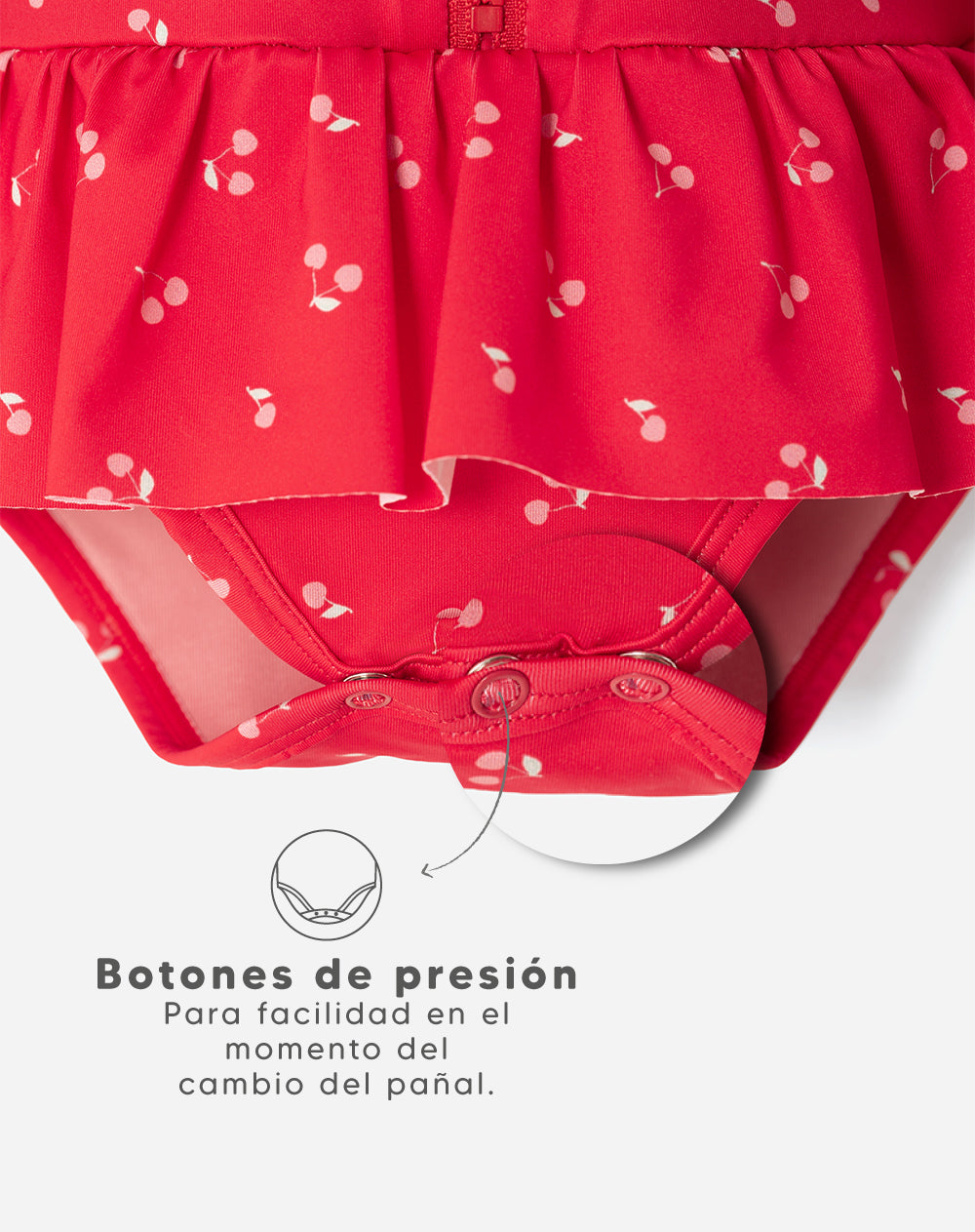 Vestido de baño manga larga protección UV estampado bebé niña
