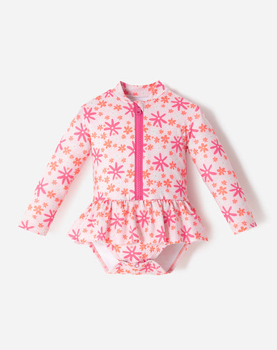 Vestido de baño manga larga bebé niña estampado